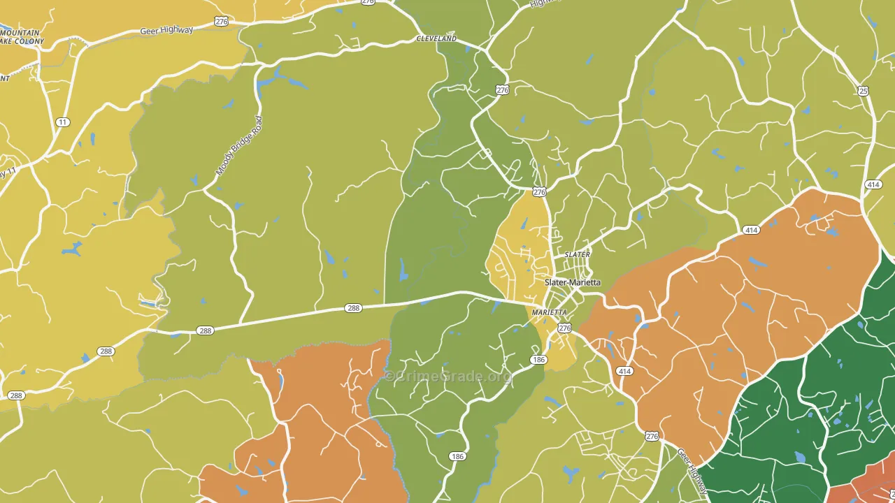 29661, SC Map of Drug-Related Crime Rates