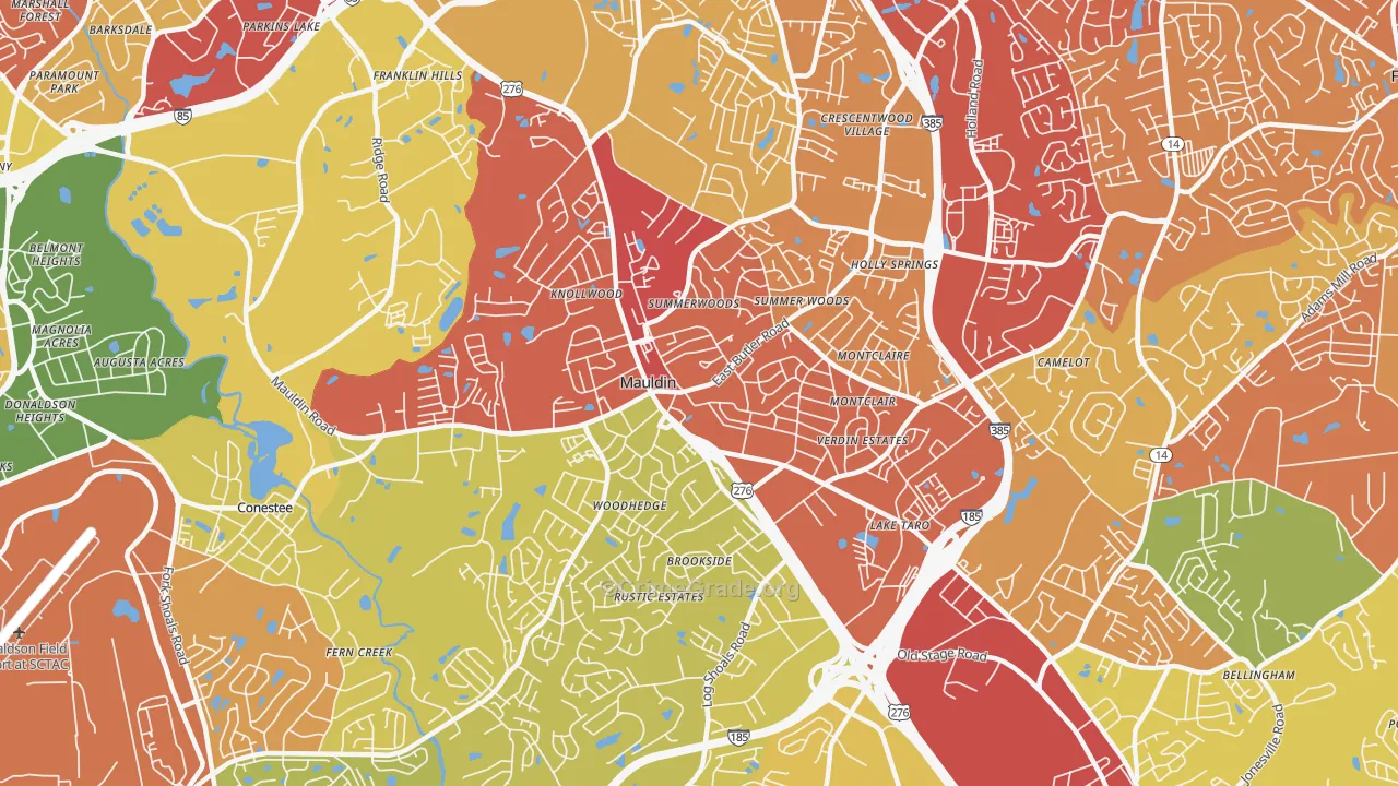 29662, SC Map of Drug-Related Crime Rates