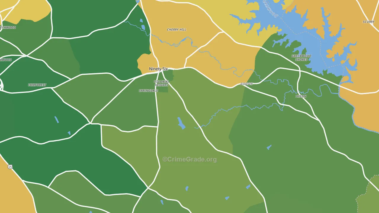 29666, SC Map of Drug-Related Crime Rates