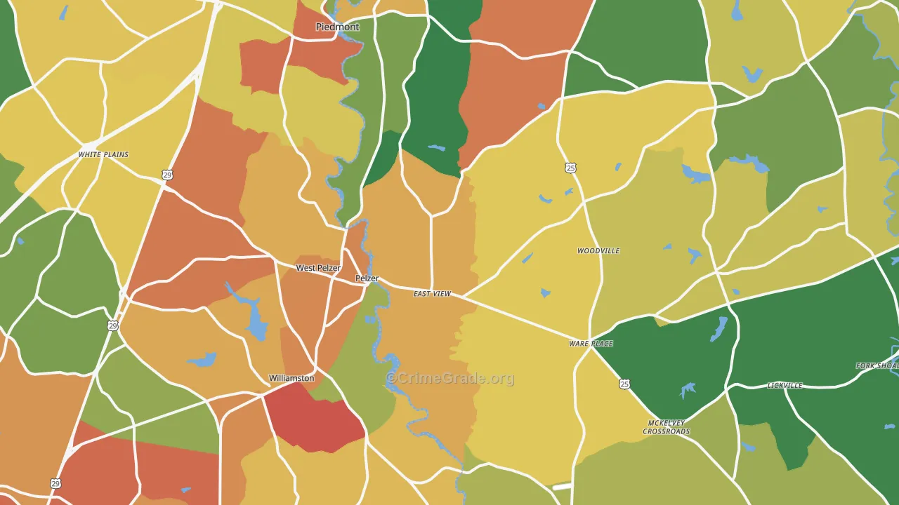 29669, SC Map of Drug-Related Crime Rates