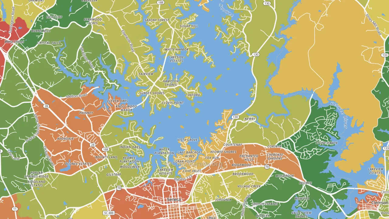 29672, SC Map of Drug-Related Crime Rates