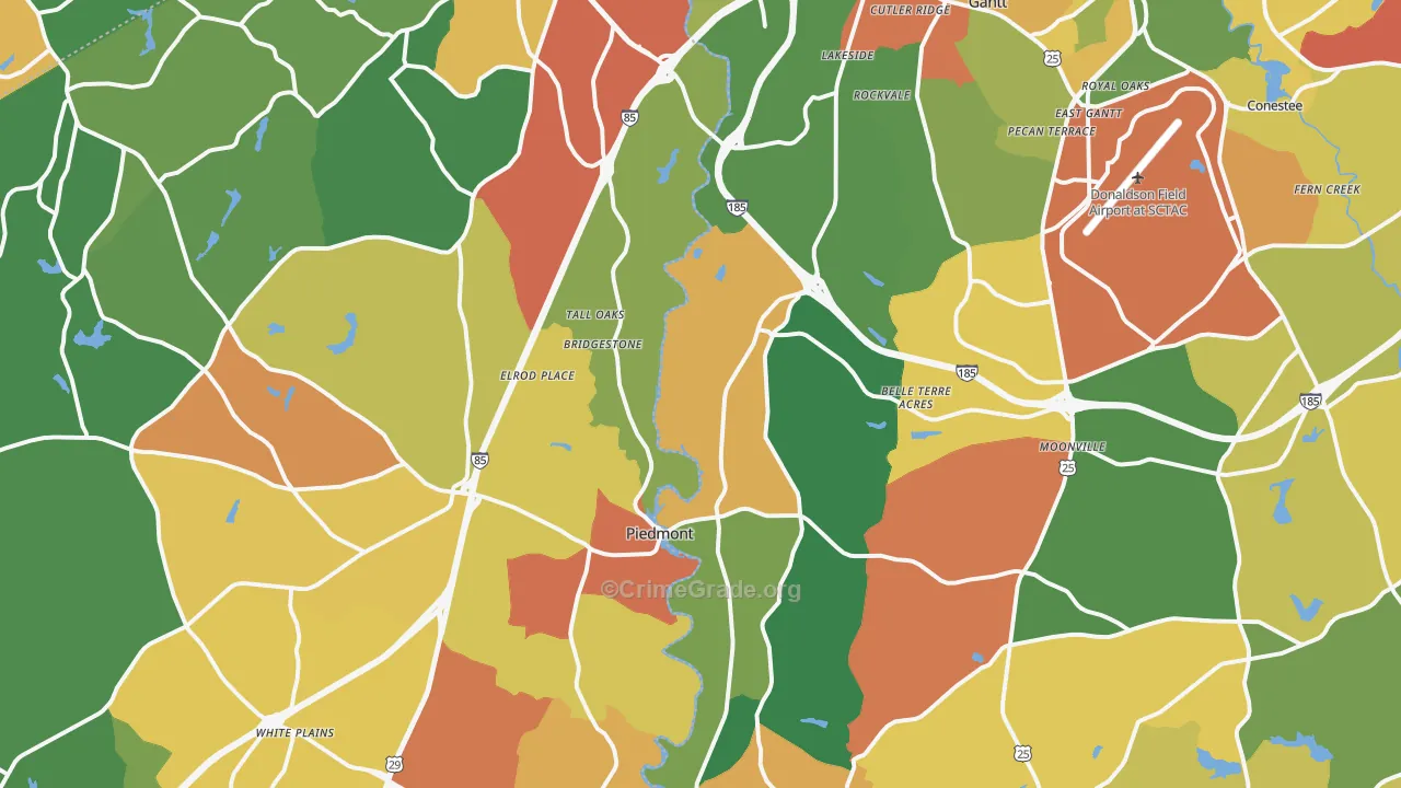 29673, SC Map of Drug-Related Crime Rates