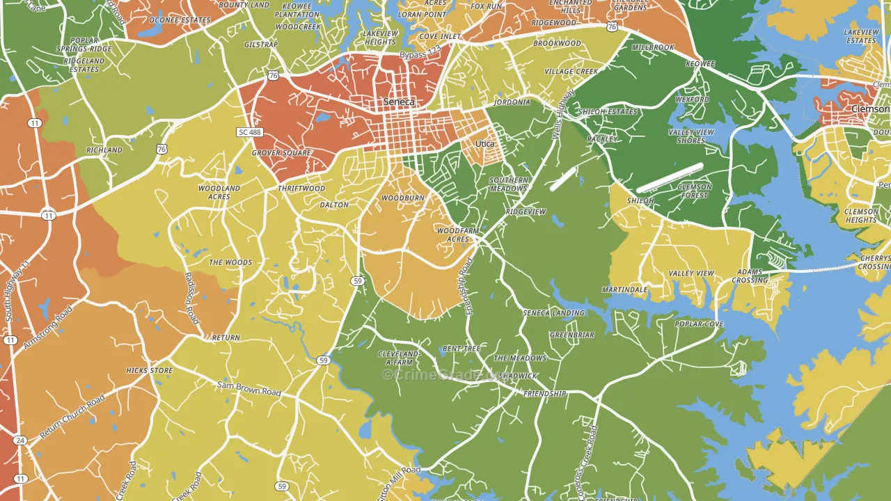 29678, SC Map of Drug-Related Crime Rates