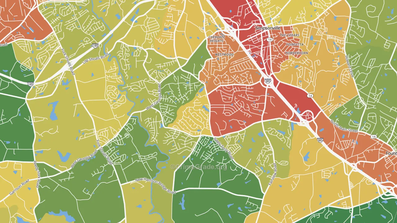 29680, SC Map of Drug-Related Crime Rates