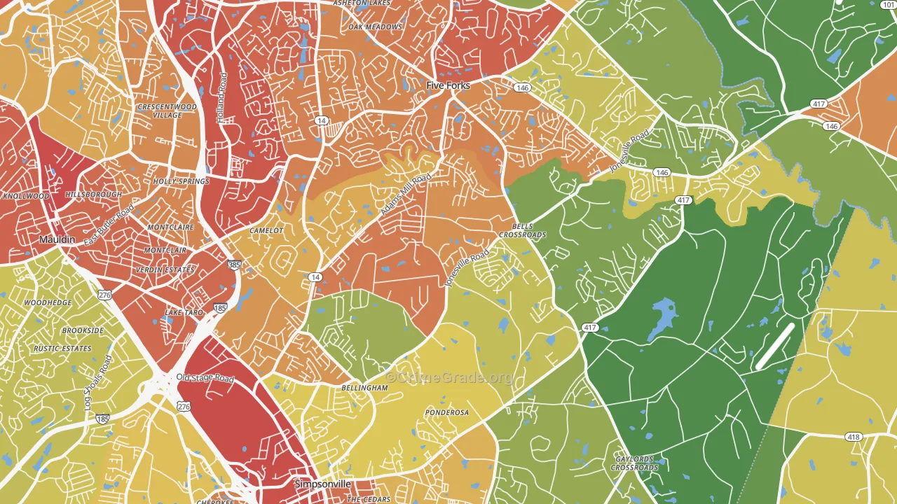 29681, SC Map of Drug-Related Crime Rates