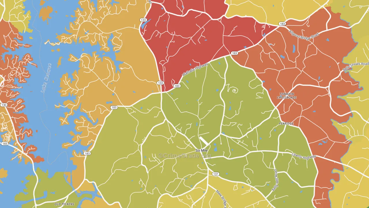 29682, SC Map of Drug-Related Crime Rates