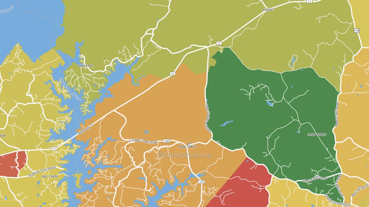 29685, SC Map of Drug-Related Crime Rates