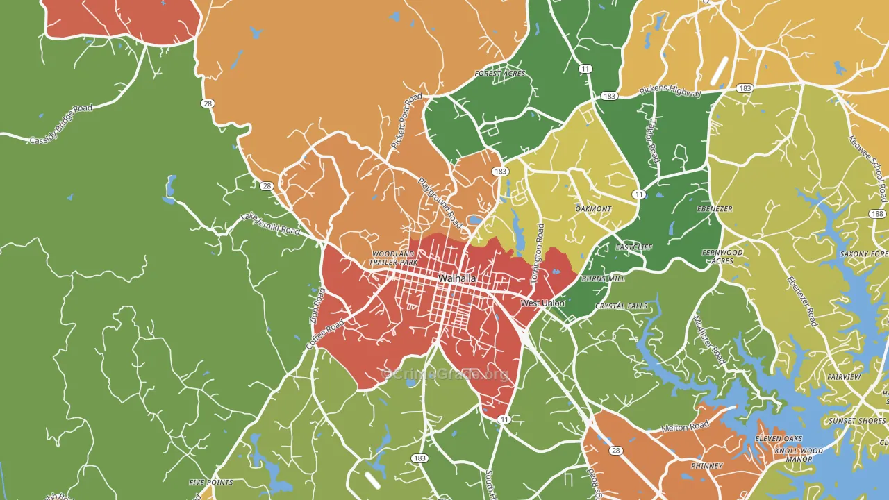 29691, SC Map of Drug-Related Crime Rates