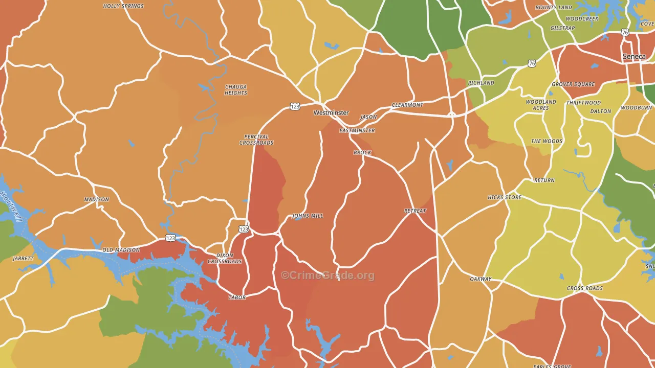 29693, SC Map of Drug-Related Crime Rates