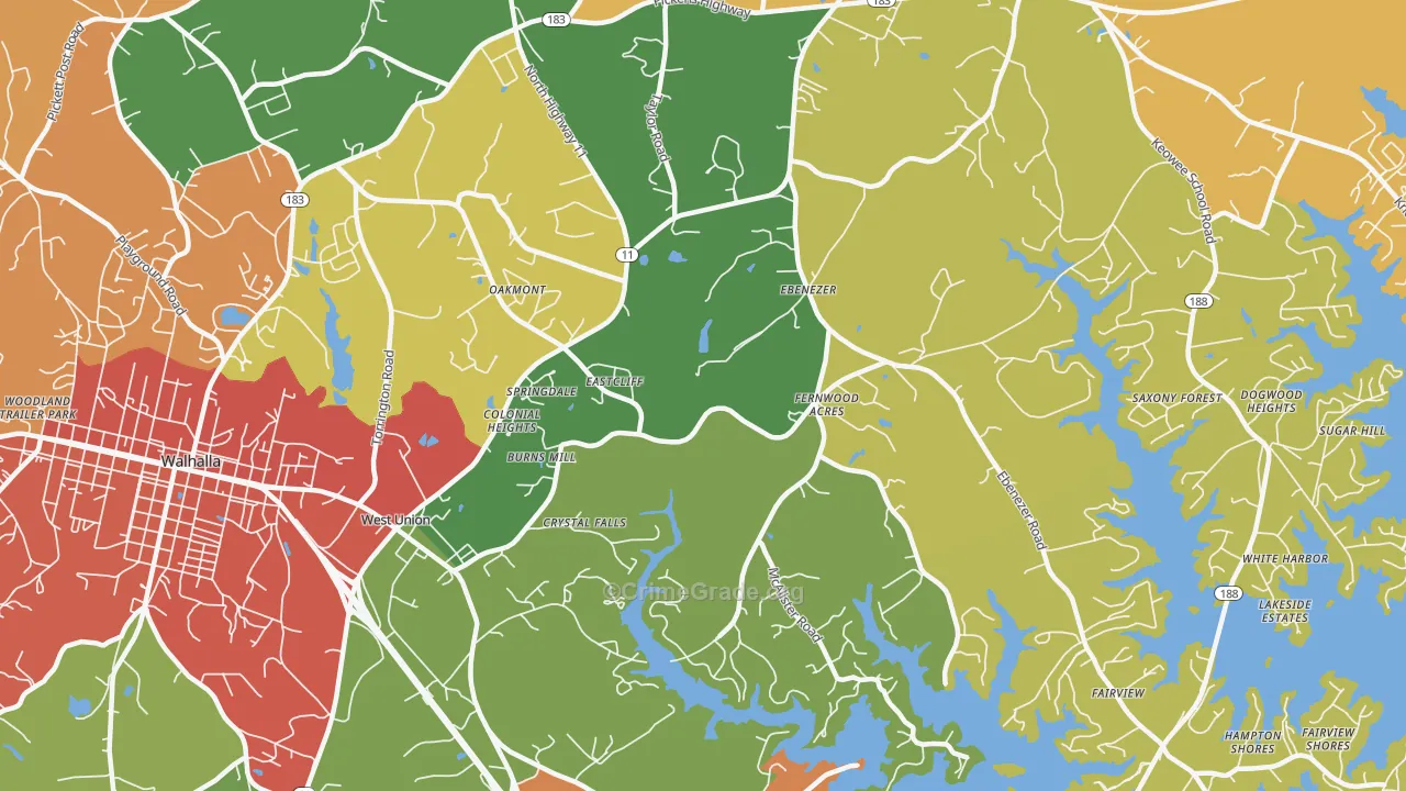 29696, SC Map of Drug-Related Crime Rates