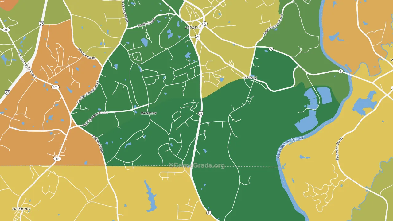 29704, SC Map of Drug-Related Crime Rates