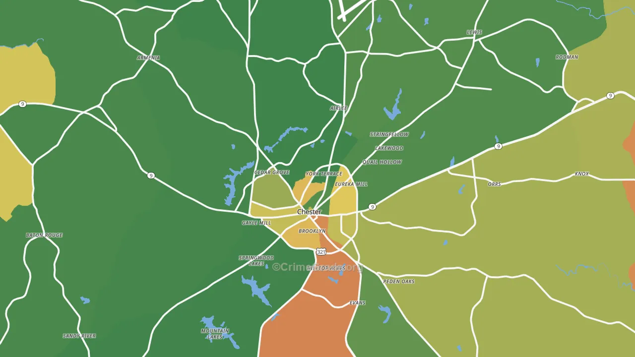 29706, SC Map of Drug-Related Crime Rates