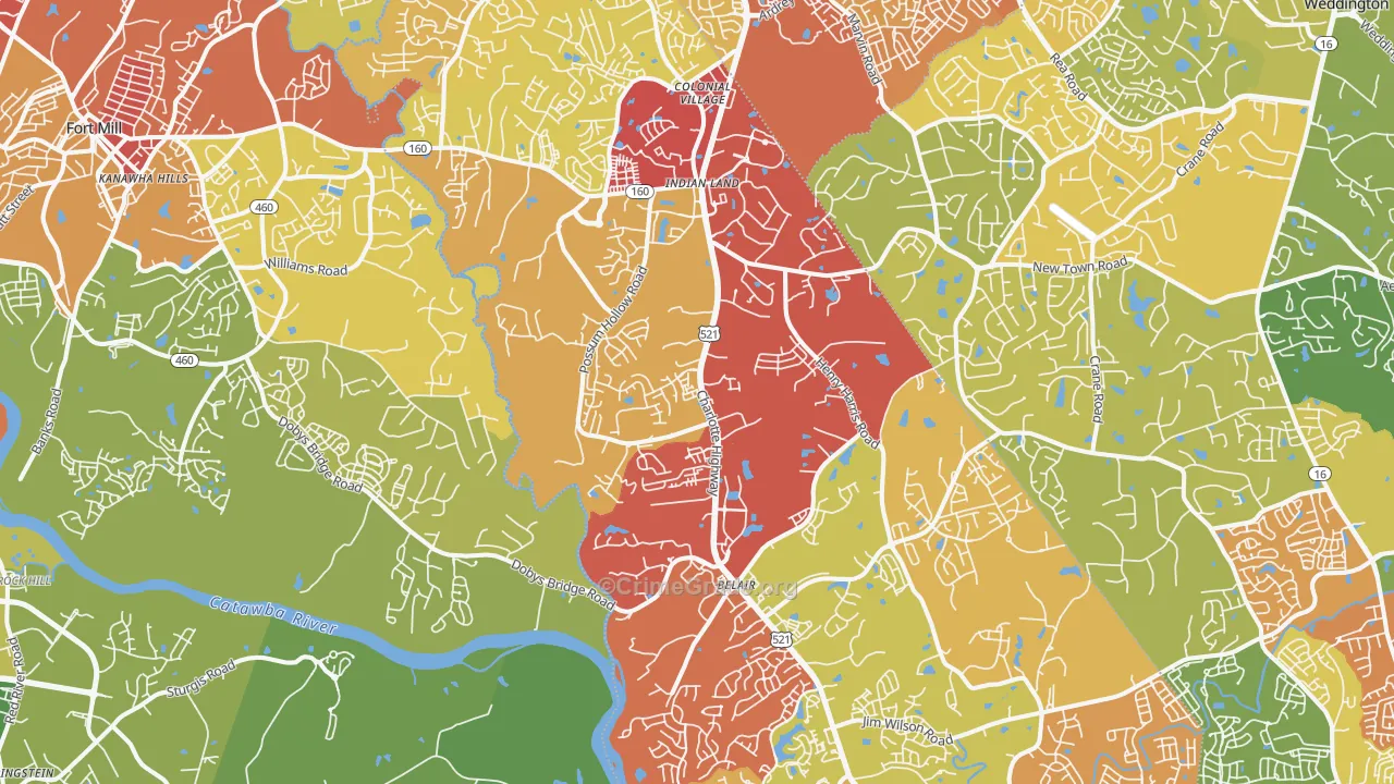 29707, SC Map of Drug-Related Crime Rates