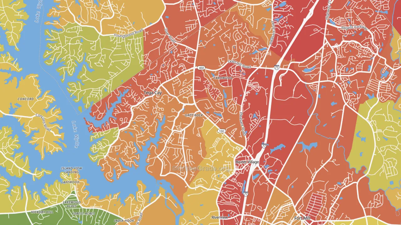 29708, SC Map of Drug-Related Crime Rates