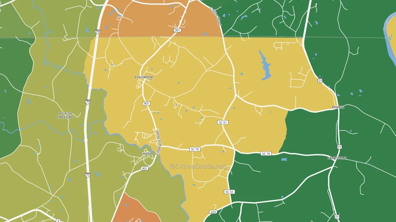 29712, SC Map of Drug-Related Crime Rates