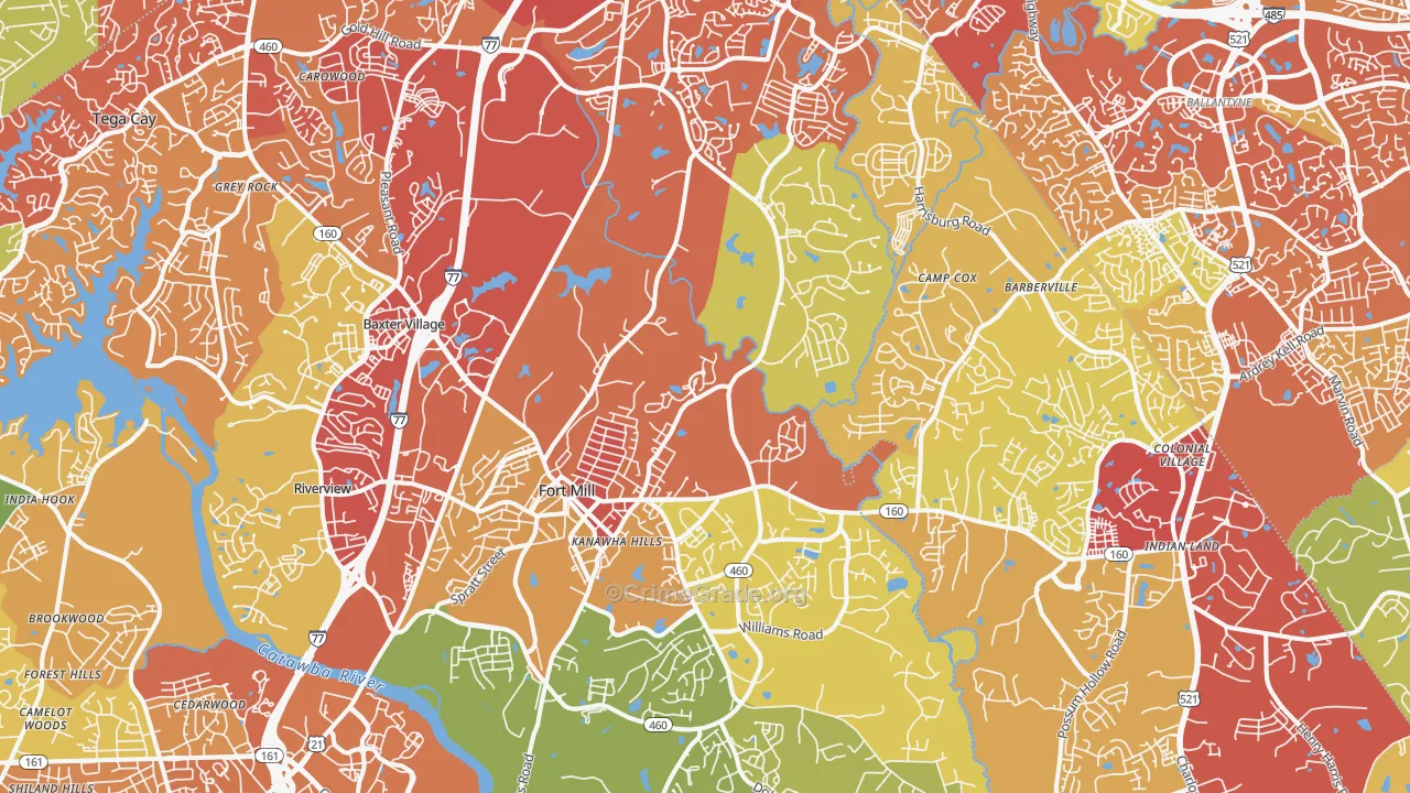 29715, SC Map of Drug-Related Crime Rates
