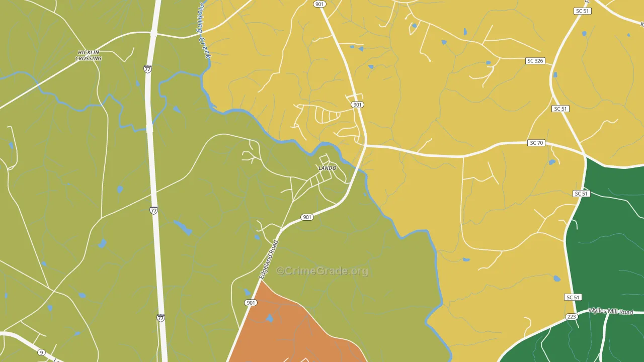 29724, SC Map of Drug-Related Crime Rates