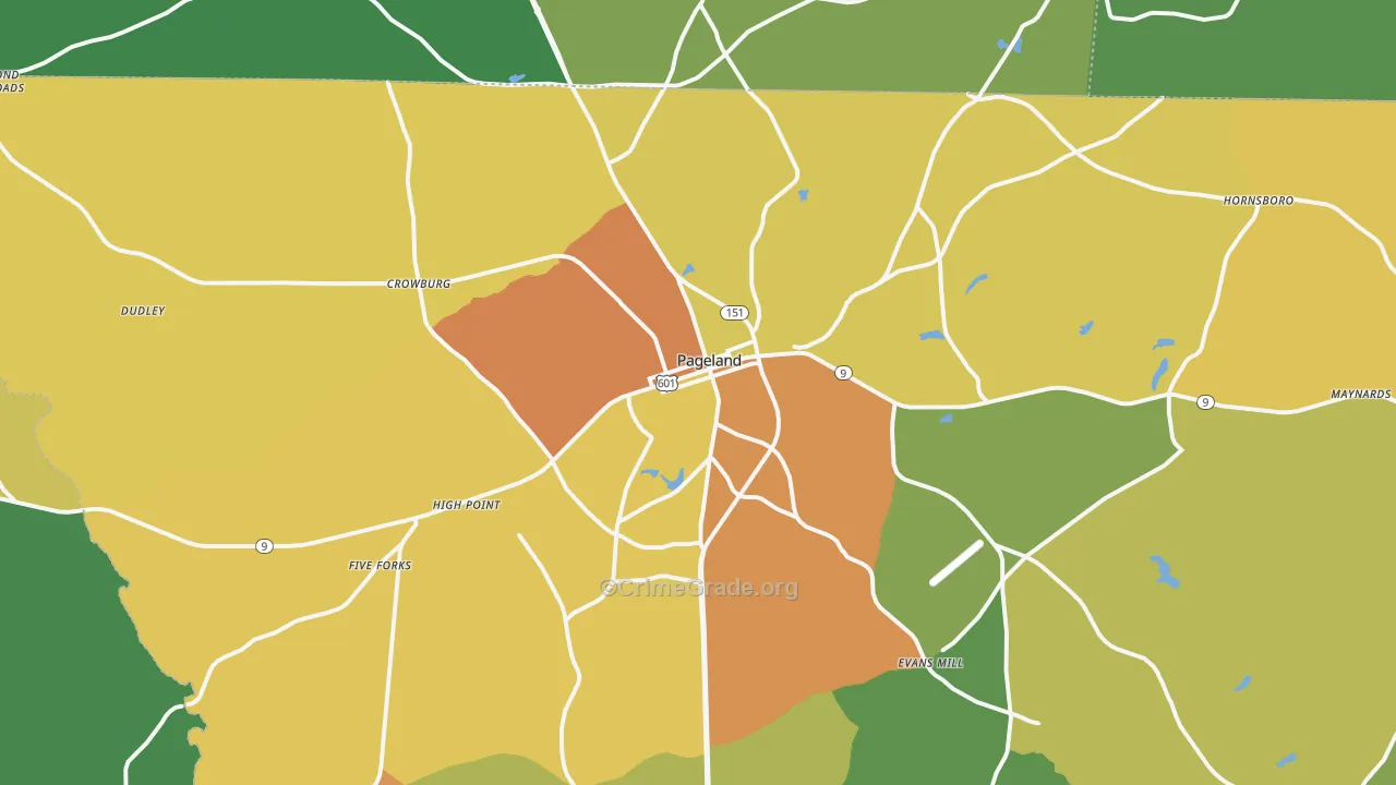 29728, SC Map of Drug-Related Crime Rates