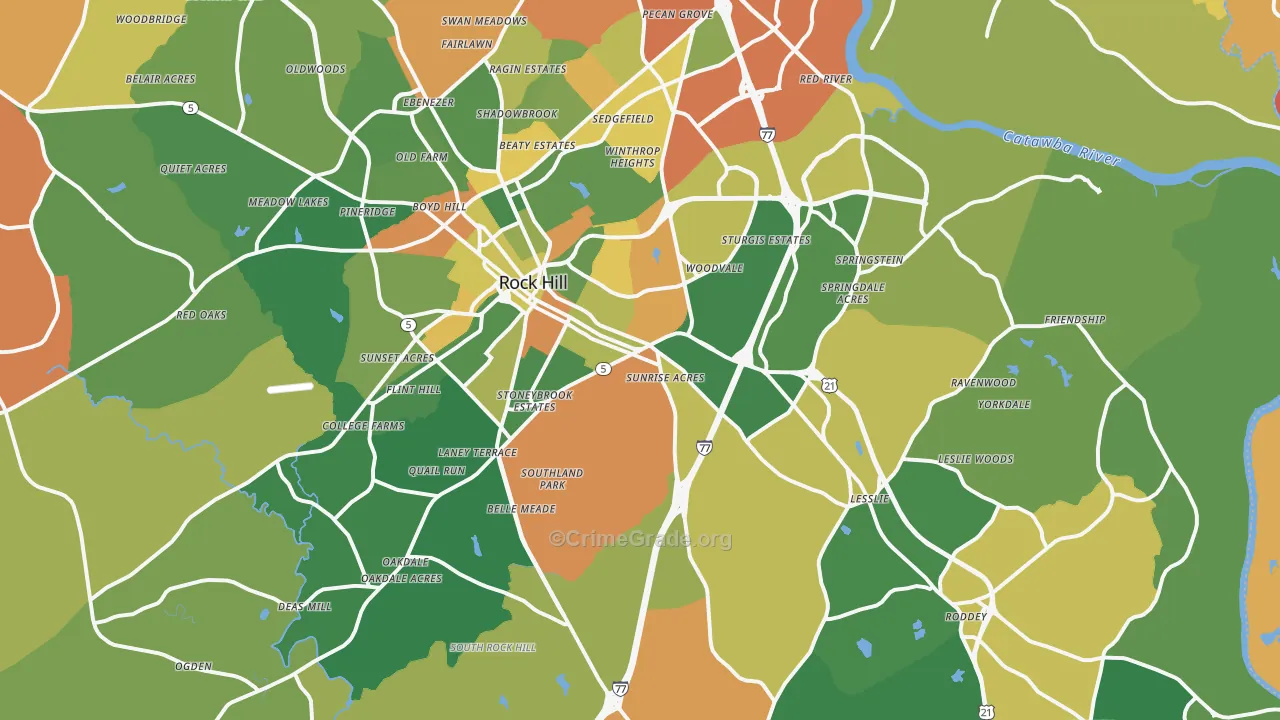 29730, SC Map of Drug-Related Crime Rates