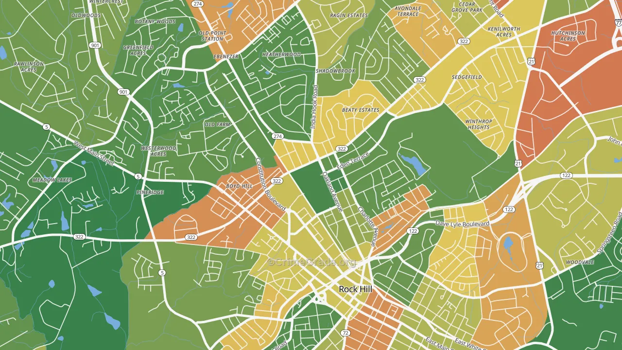 29733, SC Map of Drug-Related Crime Rates
