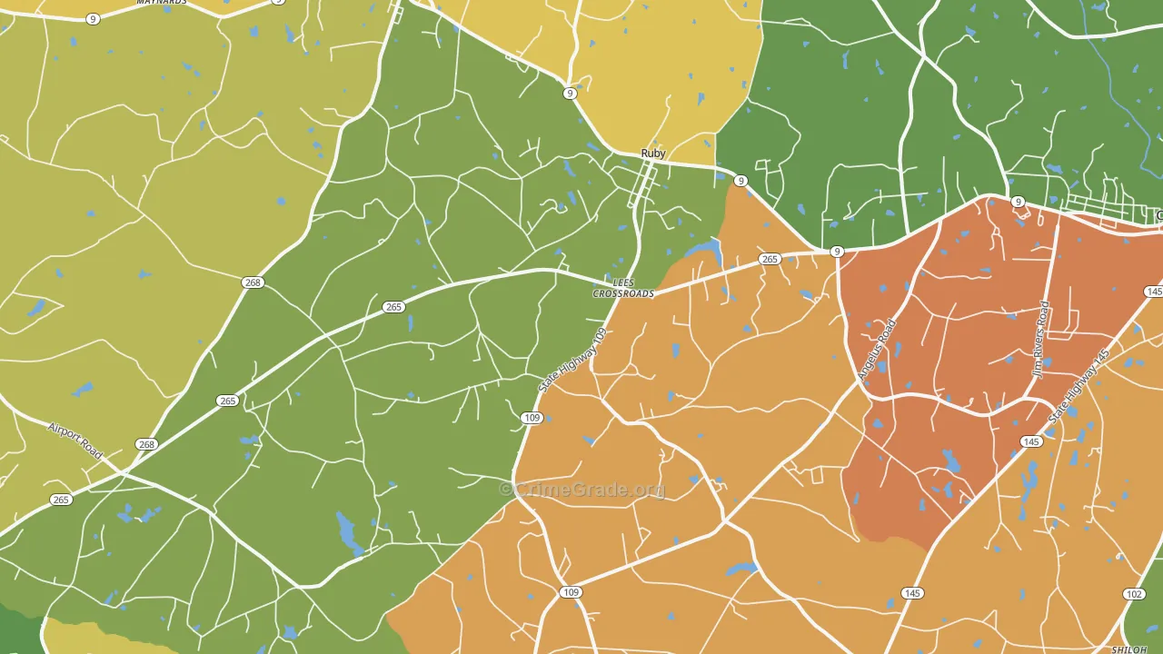 29741, SC Map of Drug-Related Crime Rates