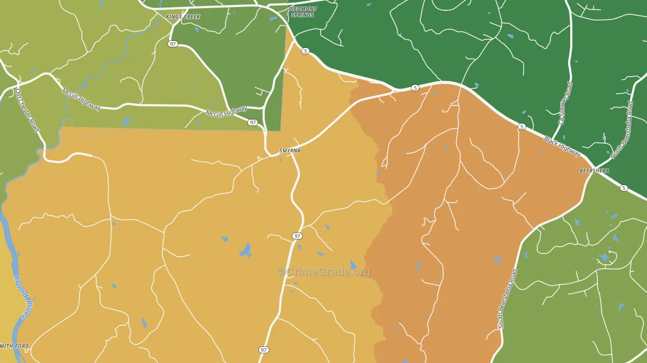 29743, SC Map of Drug-Related Crime Rates