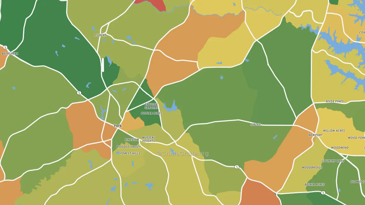 29745, SC Map of Drug-Related Crime Rates
