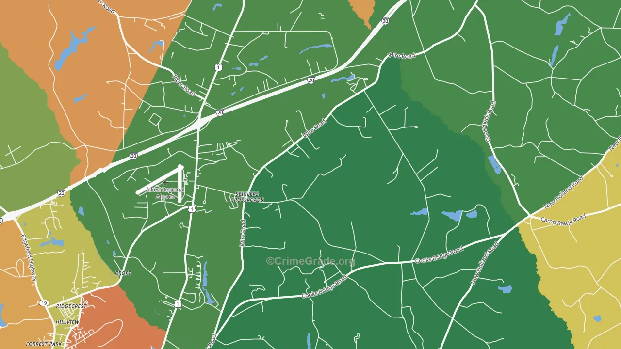 29805, SC Map of Drug-Related Crime Rates