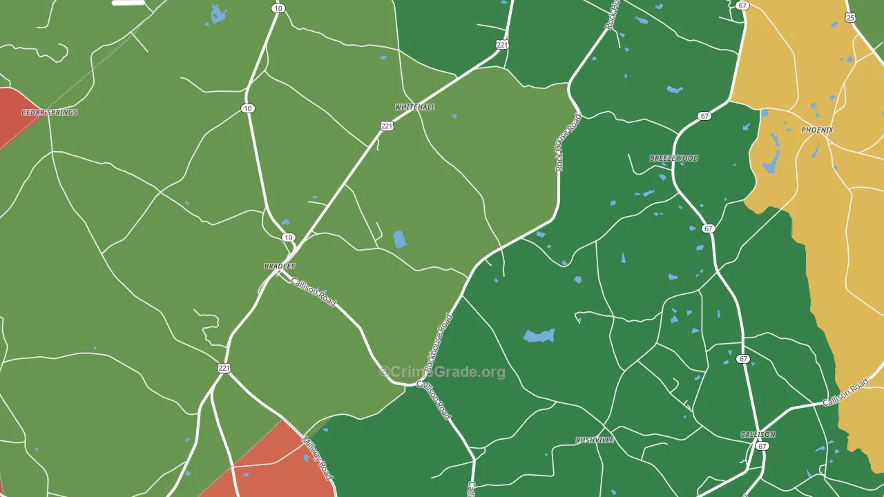 29819, SC Map of Drug-Related Crime Rates