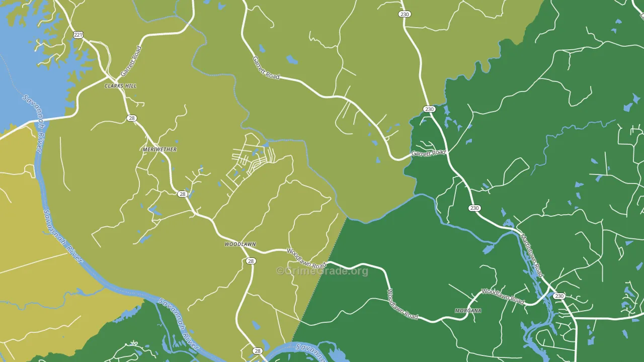29821, SC Map of Drug-Related Crime Rates