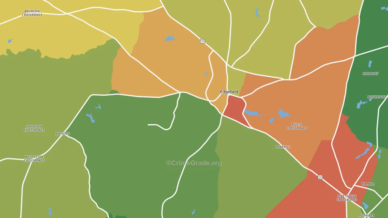 29824, SC Map of Drug-Related Crime Rates