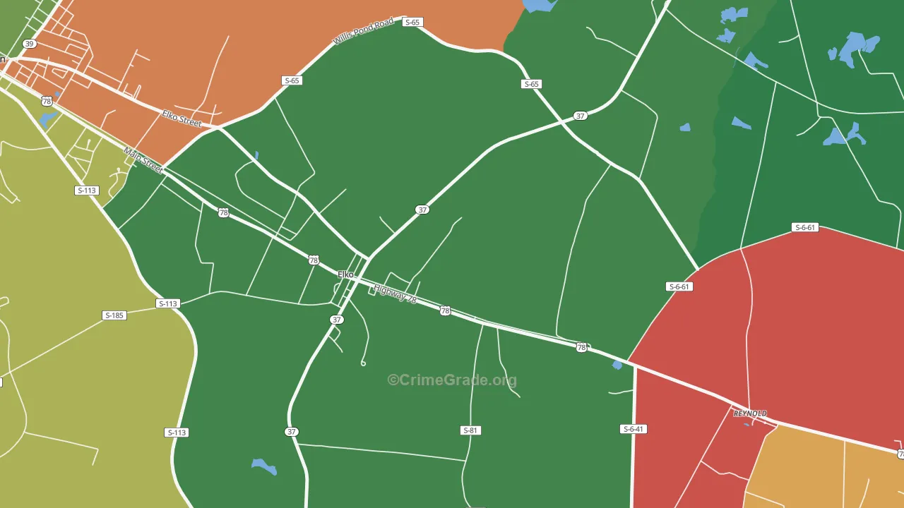 29826, SC Map of Drug-Related Crime Rates