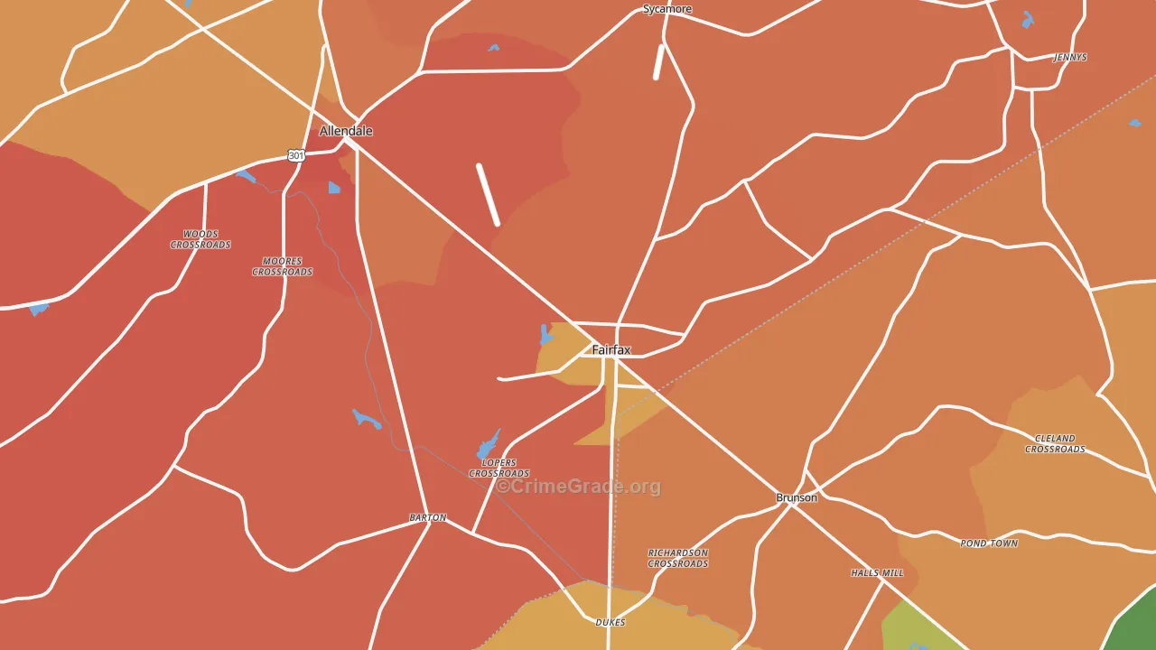 29827, SC Map of Drug-Related Crime Rates