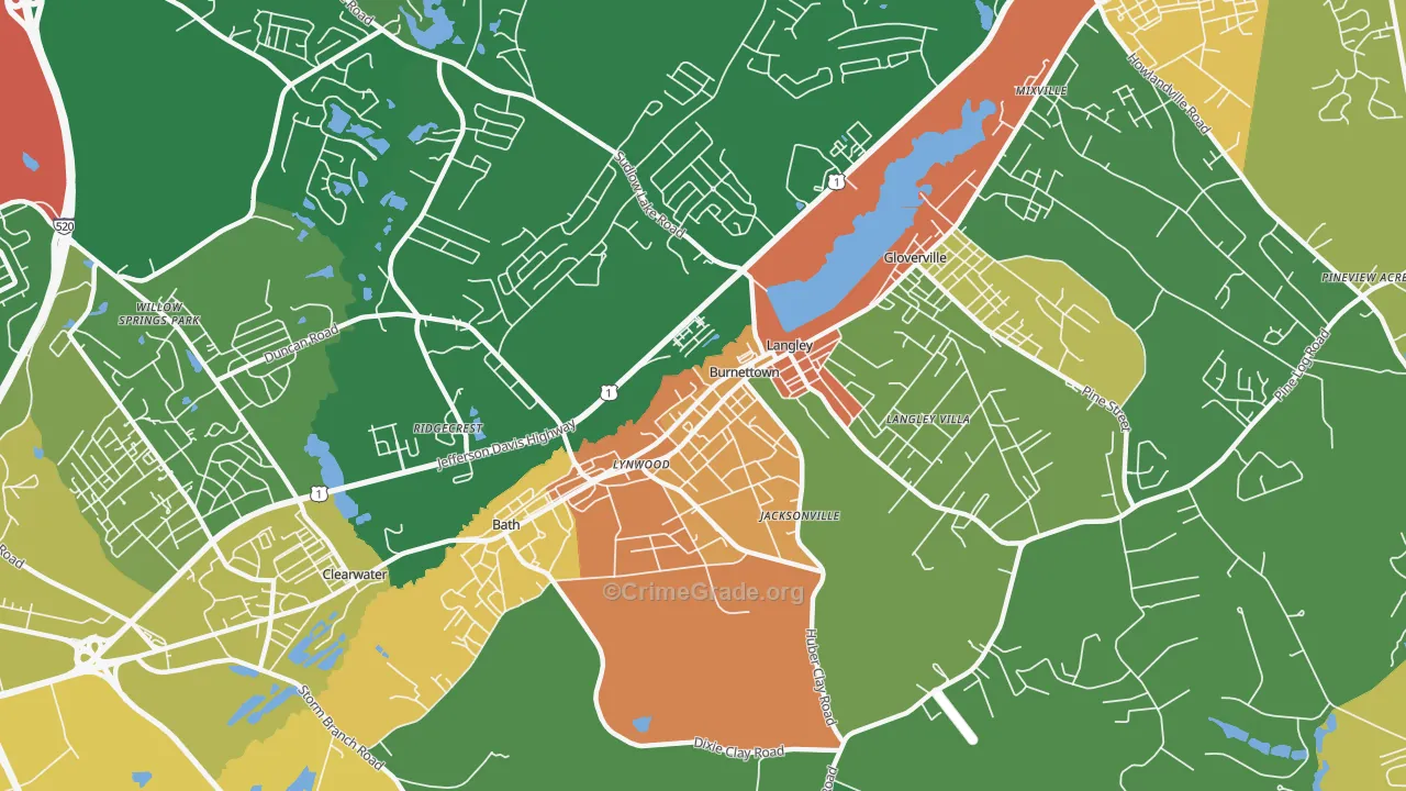 29834, SC Map of Drug-Related Crime Rates
