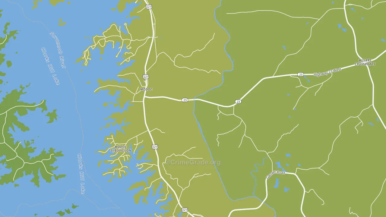 29838, SC Map of Drug-Related Crime Rates