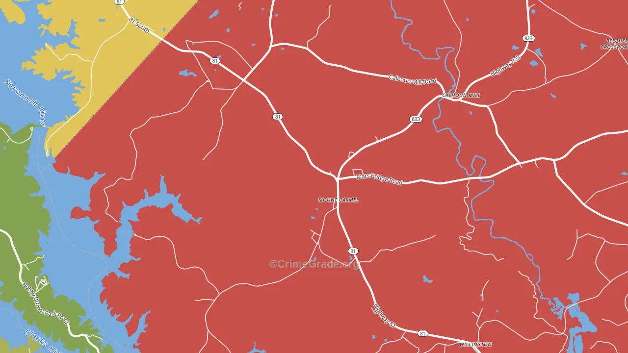 29840, SC Map of Drug-Related Crime Rates