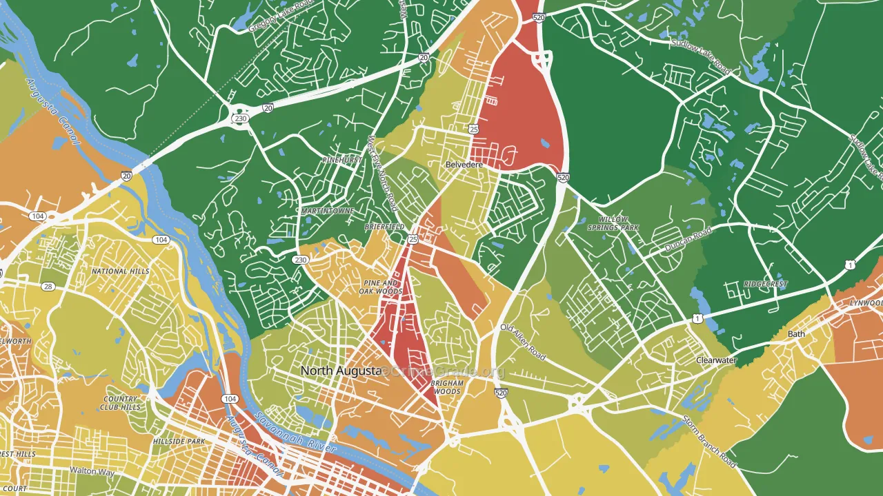 29841, SC Map of Drug-Related Crime Rates