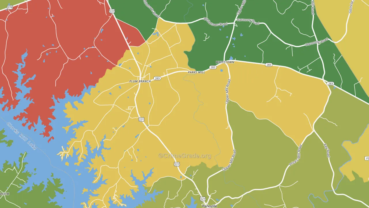 29845, SC Map of Drug-Related Crime Rates