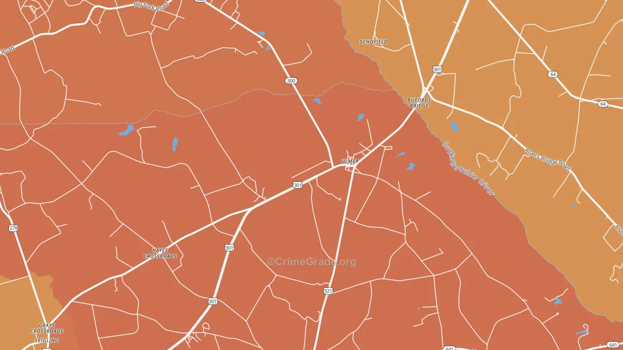 29849, SC Map of Drug-Related Crime Rates