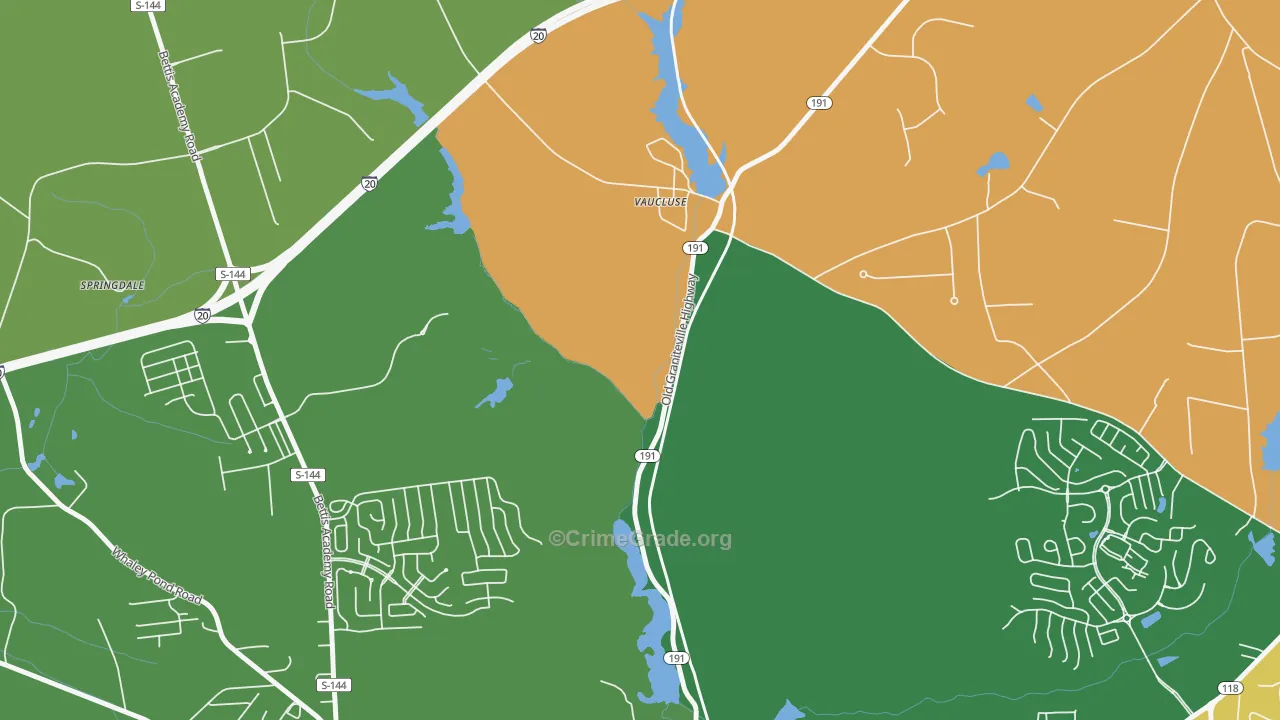 29850, SC Map of Drug-Related Crime Rates