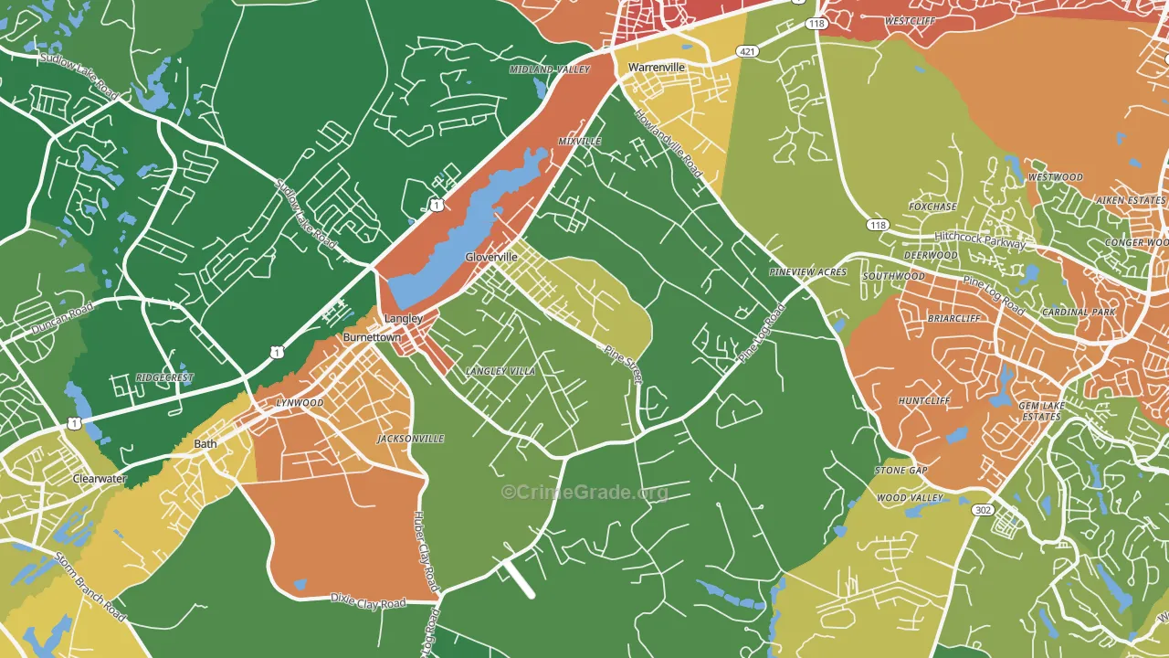 29851, SC Map of Drug-Related Crime Rates