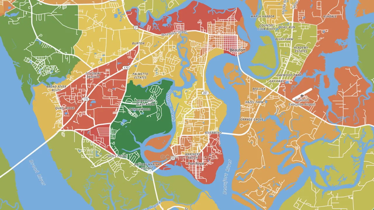 29902, SC Map of Drug-Related Crime Rates