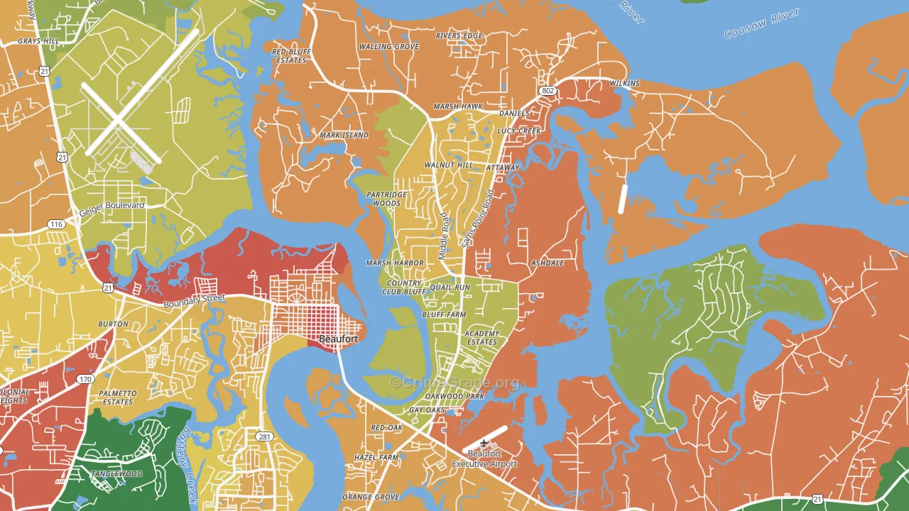 29907, SC Map of Drug-Related Crime Rates