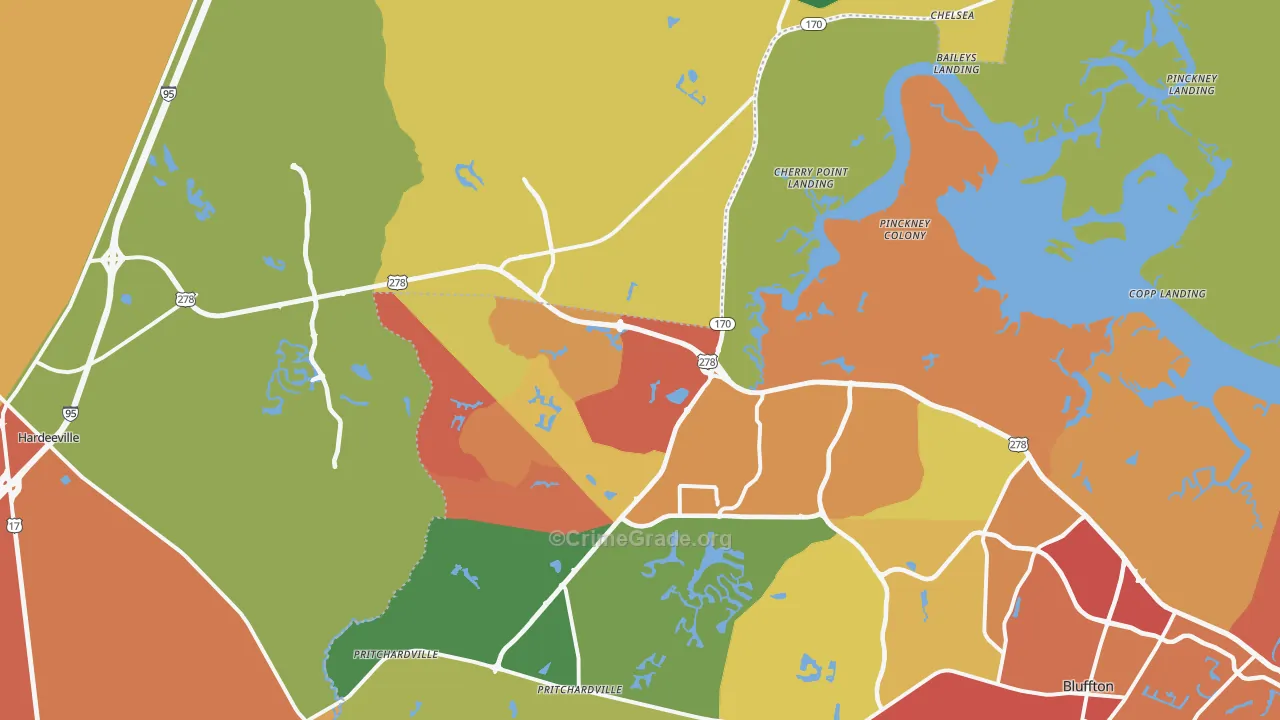 29909, SC Map of Drug-Related Crime Rates