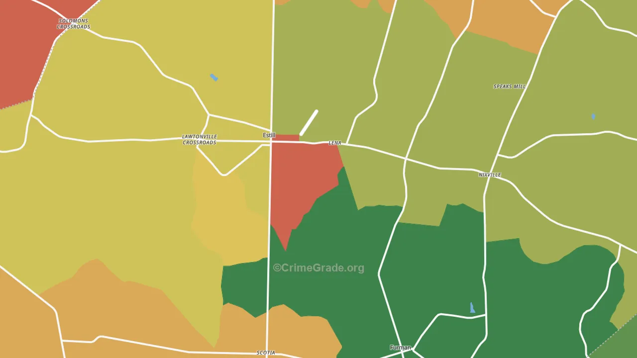 29918, SC Map of Drug-Related Crime Rates