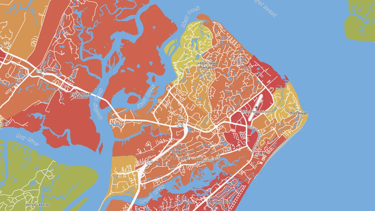 29926, SC Map of Drug-Related Crime Rates