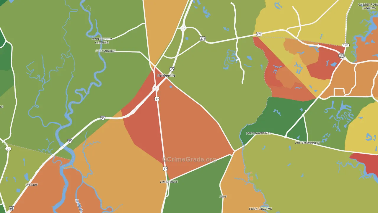 29927, SC Map of Drug-Related Crime Rates
