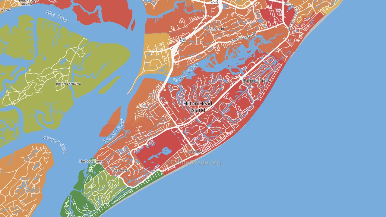 29928, SC Map of Drug-Related Crime Rates