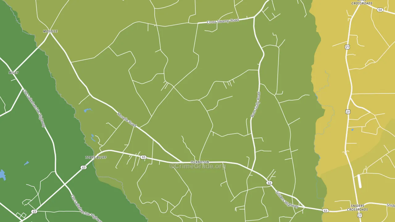 29929, SC Map of Drug-Related Crime Rates