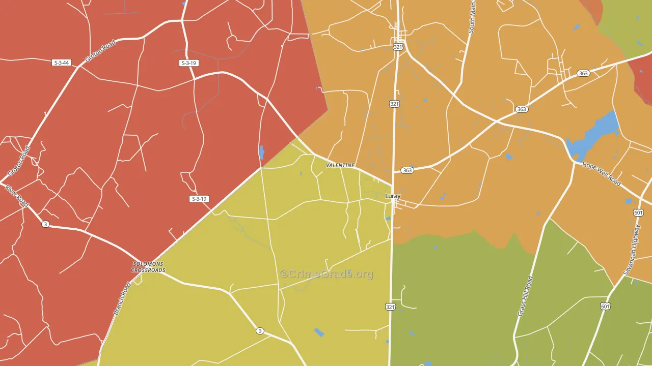 29932, SC Map of Drug-Related Crime Rates
